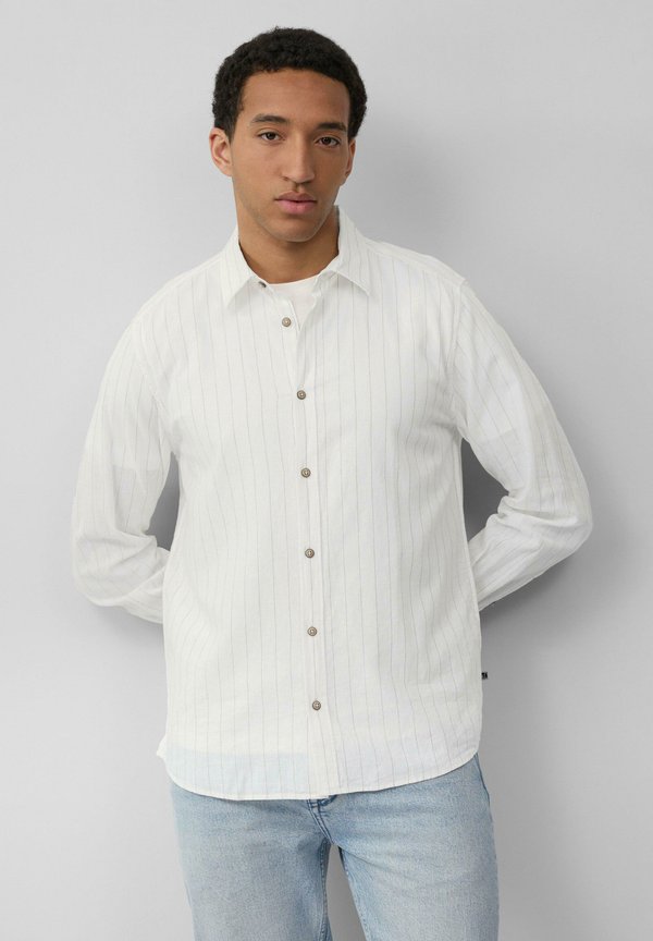 s.Oliver REGULAR FIT GESTREIFTES MIT KENTKRAGEN - Shirt - weiß