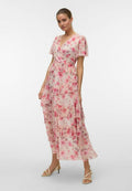 Vero Moda Layered AWBLAIR Long - Maxi dress - coconut cream