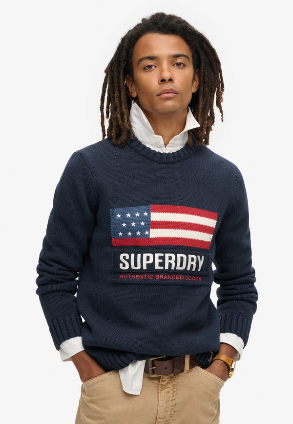 Superdry & Co VINTAGE ATHLETIC - Jumper - eclipse navy