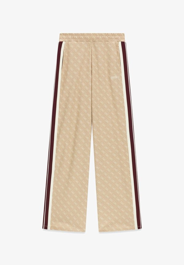 Guess 4G JACQUARD STRAIGHT LEG PANTS - Tracksuit bottoms - beige