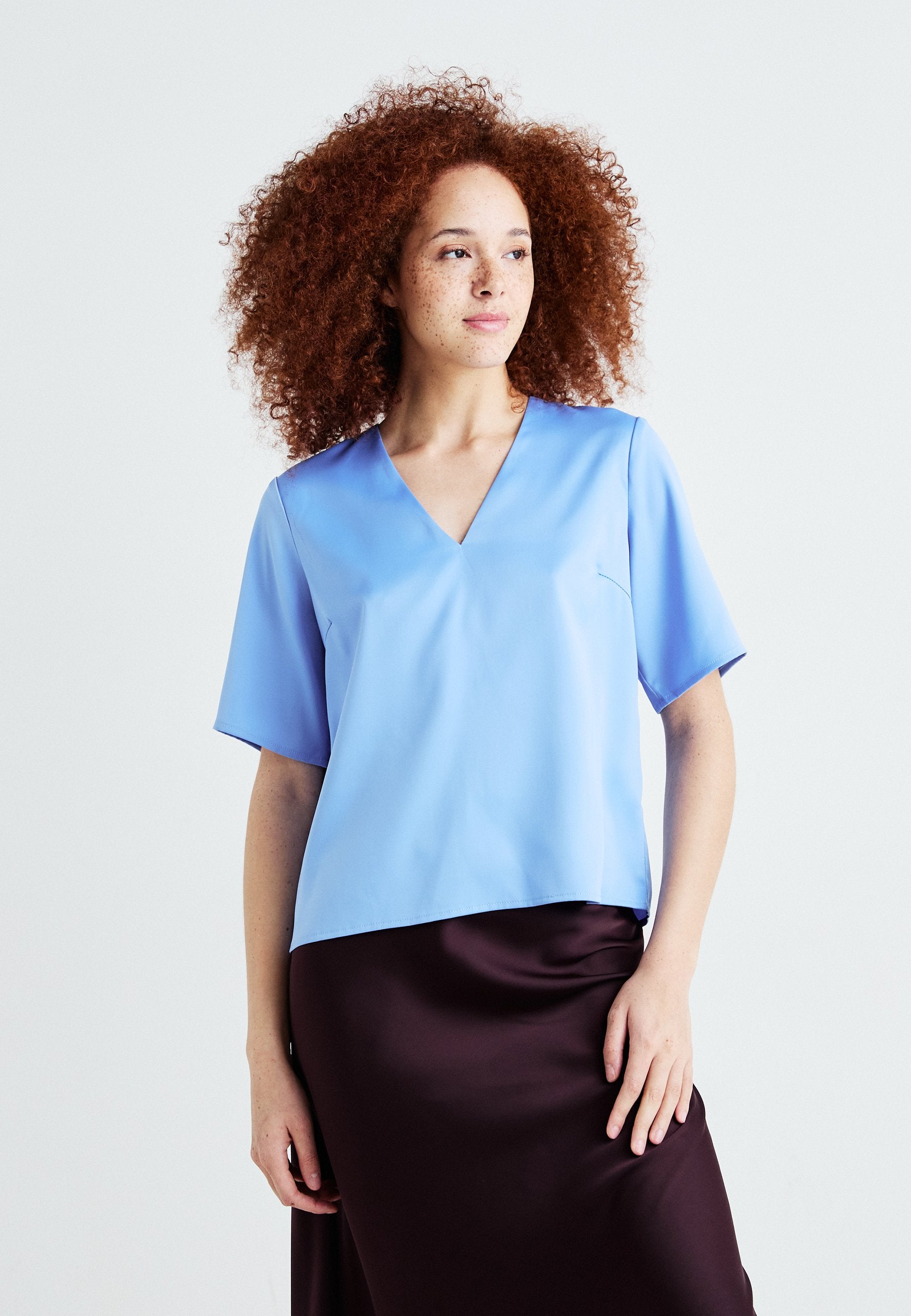 Selected V-neck short sleeved