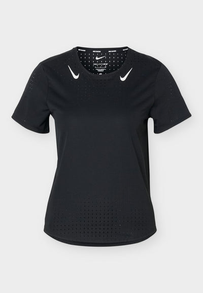 Nike Performance W NK ARSWFT DFADV TOP SS - Sports T-shirt - black/white