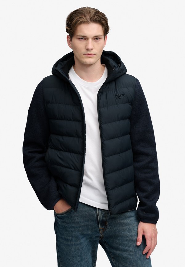 Superdry & Co SUPERDRY HOODED STORM KNIT HYBRID JACKET.. - Winter jacket - eclipse navy