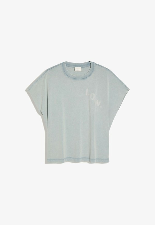 Bershka WORKER OVERSIZE - T-SHIRT 00075120 - Print T-shirt - light blue