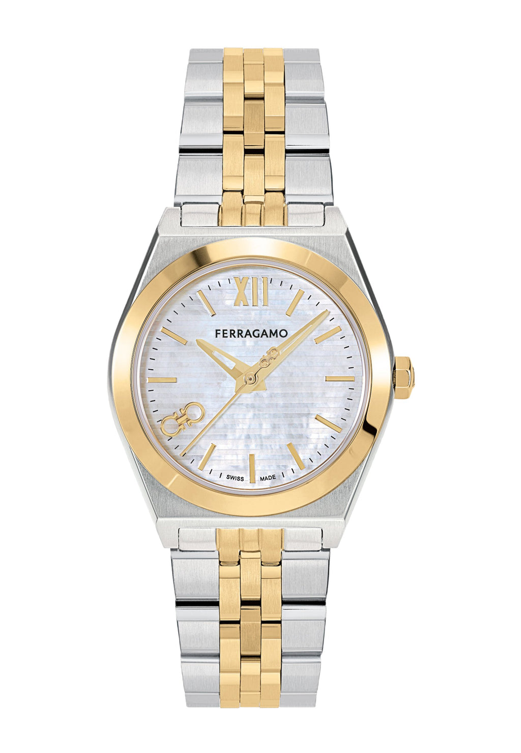 WATCH VEGA DUO 28MM QTZ C/BICO SS IPCH D/WHITE MOP B/BICO SS Media 1