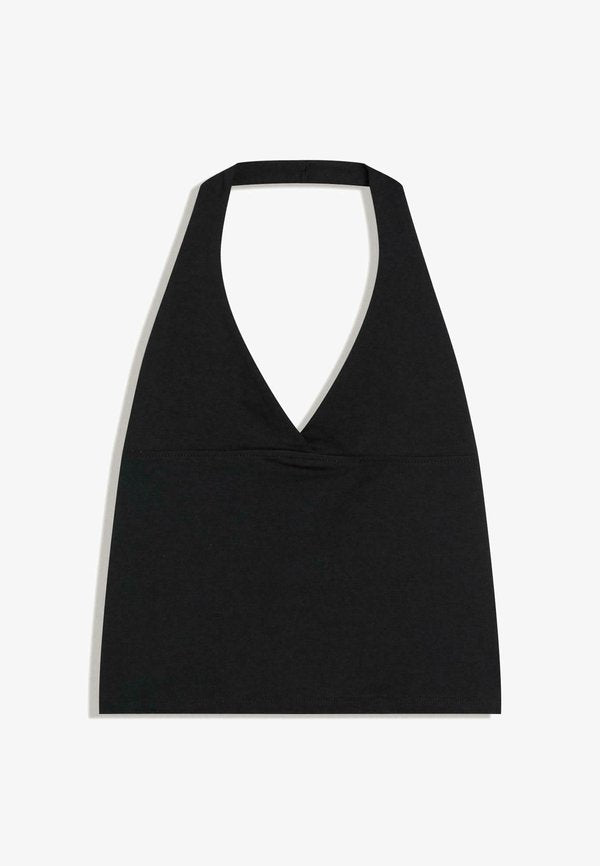 Bershka HALTER TOP - Top - black