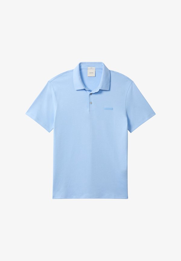 Calvin Klein SLIM SUPIMA LOGO PATCH  - Polo shirt - placid blue