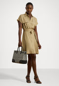 Lauren Ralph Lauren Belted Twill Short Sleeve Shirtdress