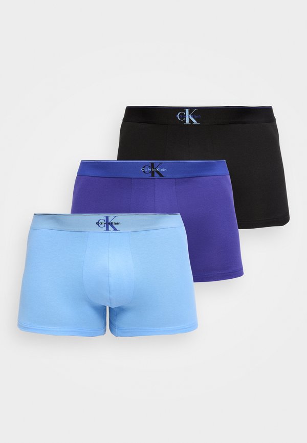 Calvin Klein Underwear GRAPHIC MONOGRAM 3 PACK - Trunks - black/blue river fog/blue river