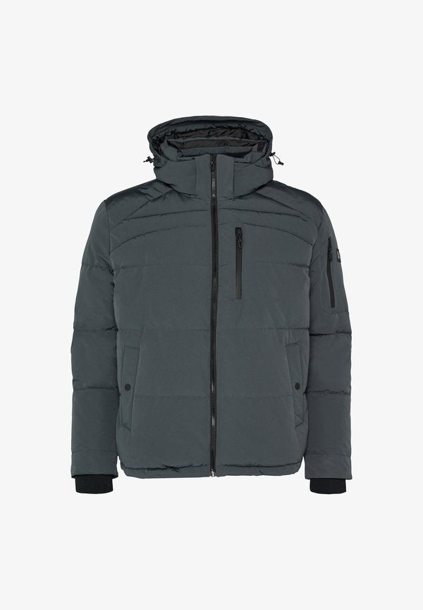 s.Oliver HYDROFUGE À CAPUCHE AMOVIBLE - Winter jacket - schiefergrau