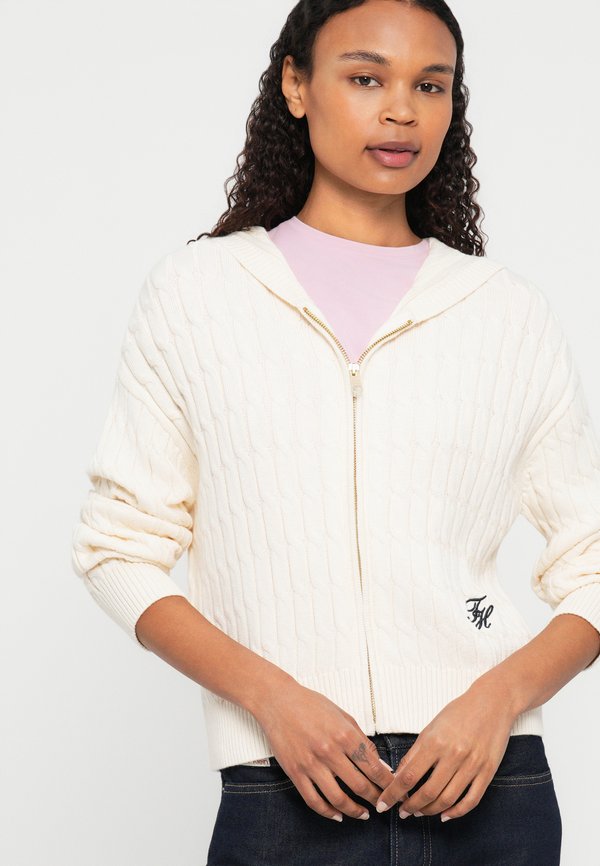 Tommy Hilfiger CABLE KNIT ZIP-THRU HOODY