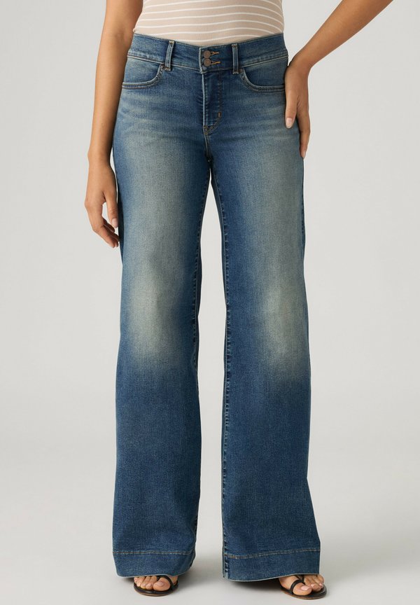 Levi's® 318 TAILORED WIDE LEG LEAVING LATE - Wide Leg - leaving late - dark indigo - worn in