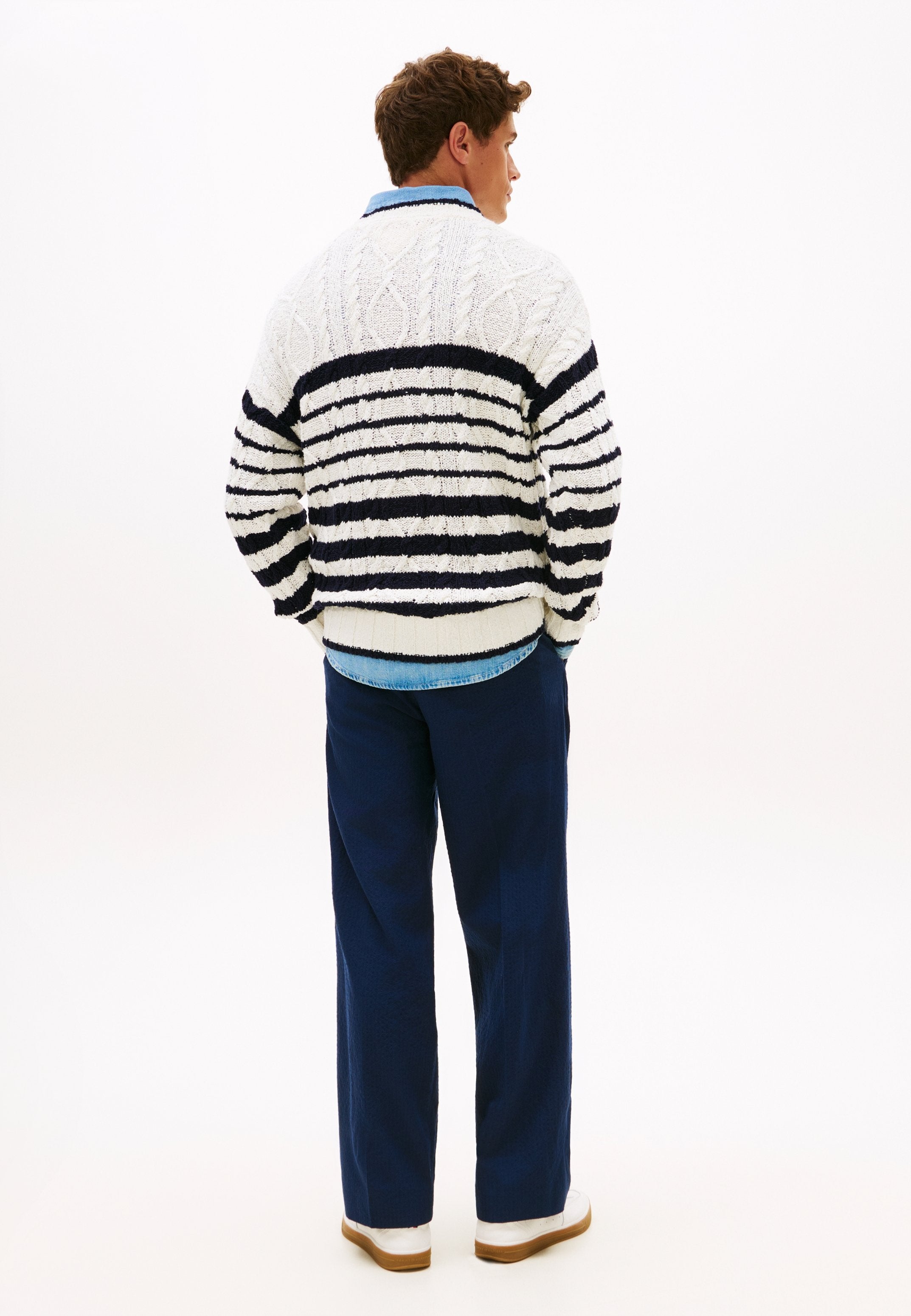 CABLE KNIT BRETON STRIPE FLAG JUMPER Media 5