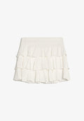Bershka SPARKLY RUFFLED - MINI SKIRT - Pleated skirt - white
