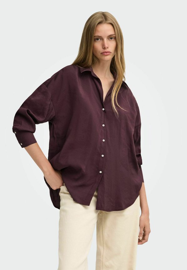 ONLY ONLZAZIMA L/S LOOSE SHIRT WVN - Button-down blouse - winetasting