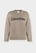 Calvin Klein Jeans CONTRAST LOGO SWEATER - Jumper - shiitake melange