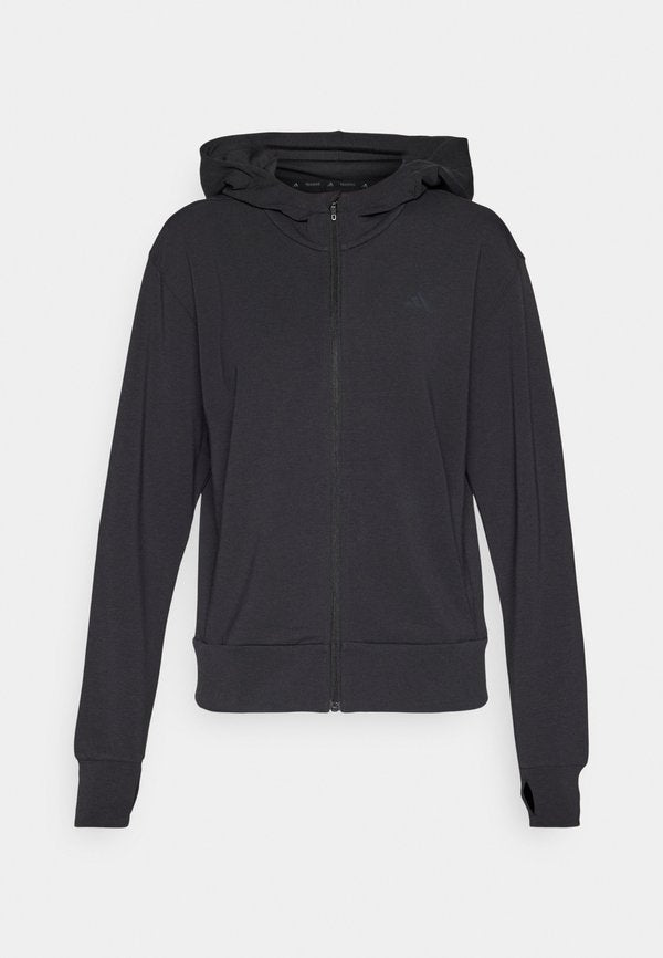 adidas Performance DESIGNED FOR TRAINING FULL ZIP HOODED - Zip-up sweatshirt - black