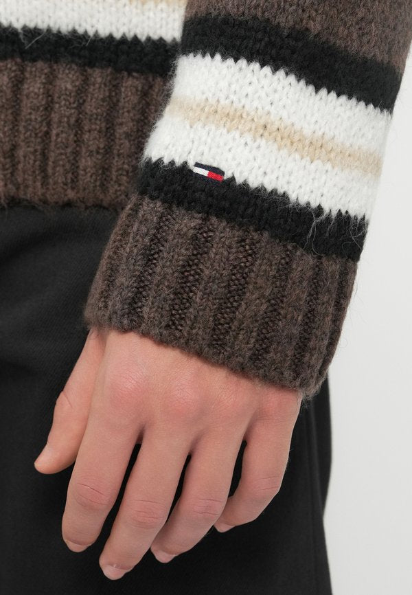 Tommy Jeans LOGO EMBROIDERY STRIPE JUMPER WITH ALPACA
