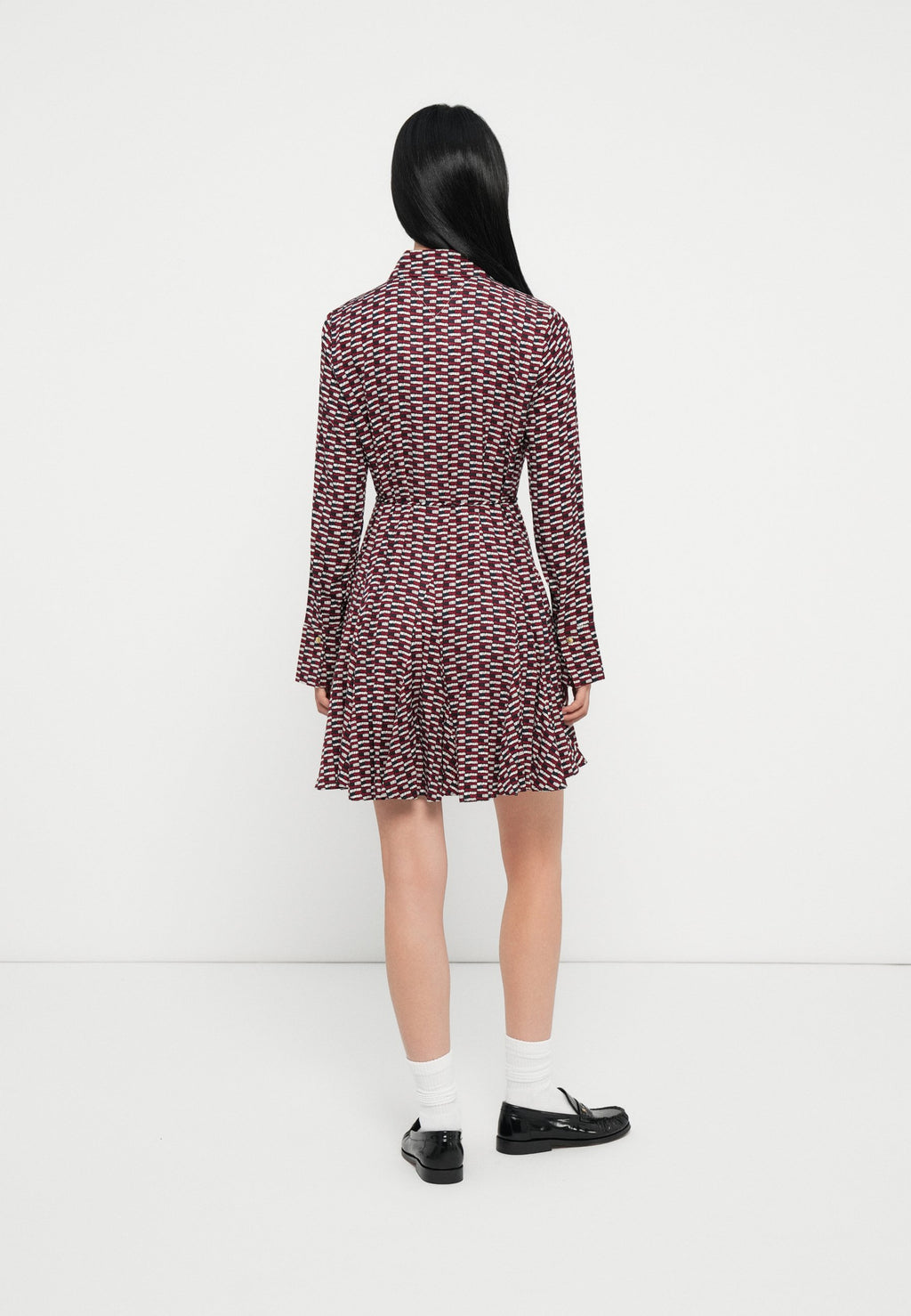 SELF-TIE BELT SLIM MINI SHIRT DRESS Media 4