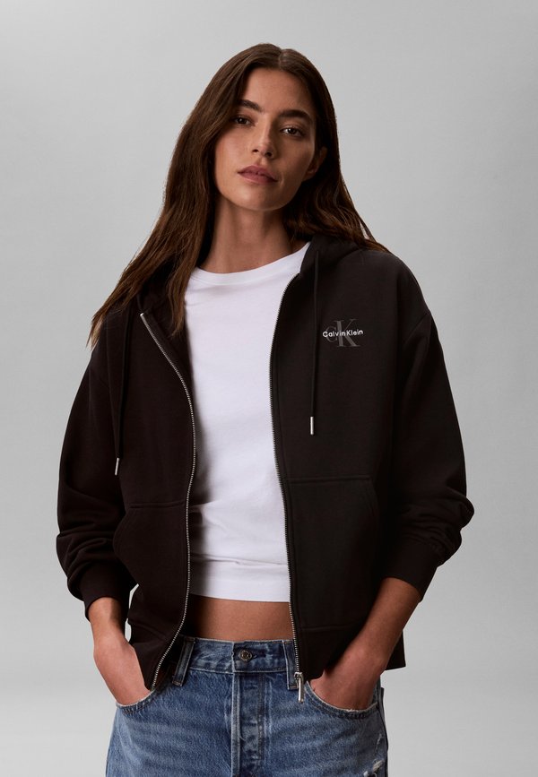 Calvin Klein Jeans Zip-up sweatshirt - black