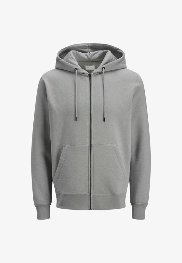 Jack & Jones Zip Plain Zip - Zip-up sweatshirt - ultimate grey