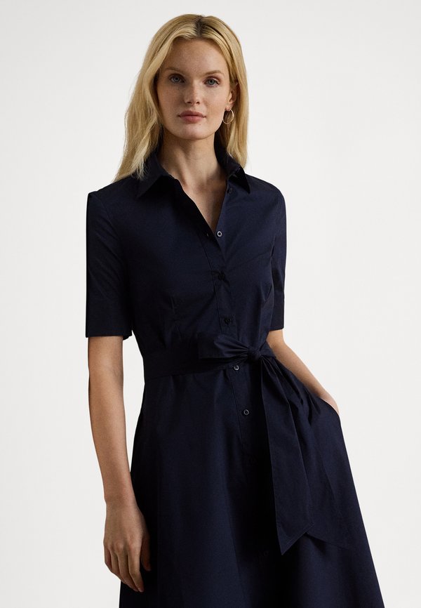 Lauren Ralph Lauren Petite BELTED COTTON-BLEND SHIRTDRESS