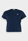 CURVE LOGO EMBROIDERY JERSEY CREW NECK T-SHIRT Media 1