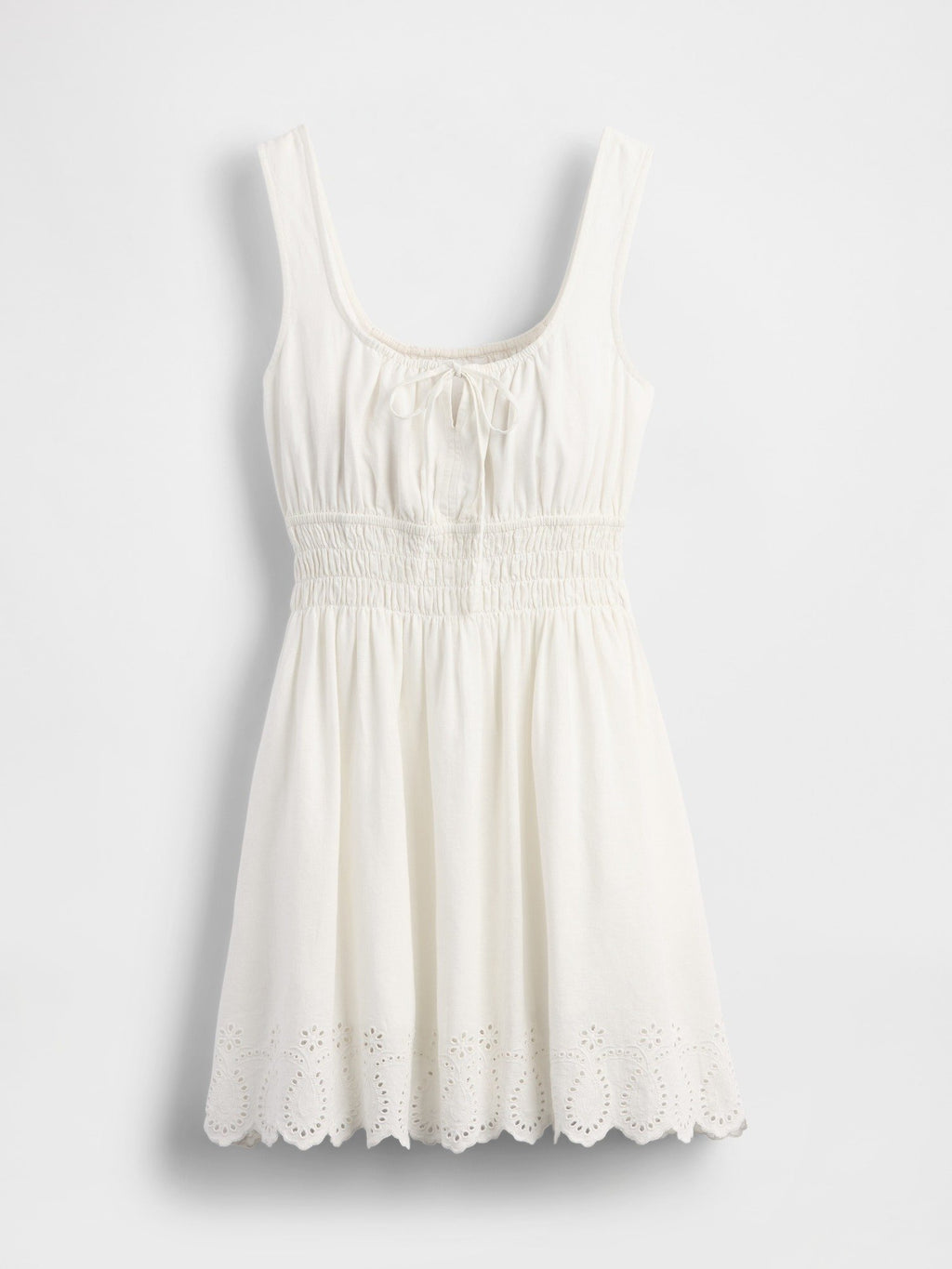 GAP TIE SMOCKED MINI DRESS