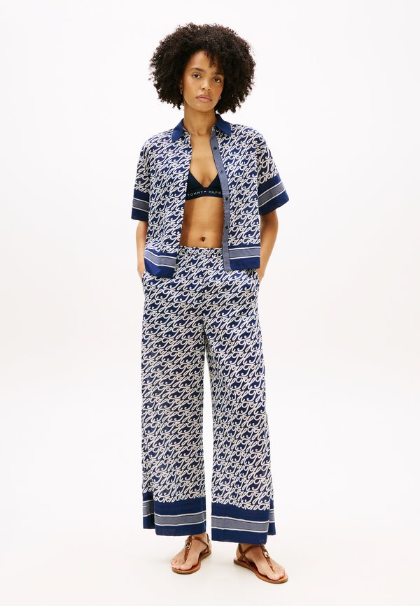 Tommy Hilfiger PRINT VOILE WIDE LEG TROUSERS WITH SILK