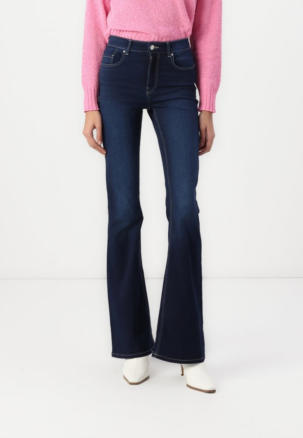 ONLY ONLROYAL PUSH UP - Flared Jeans - dark blue denim