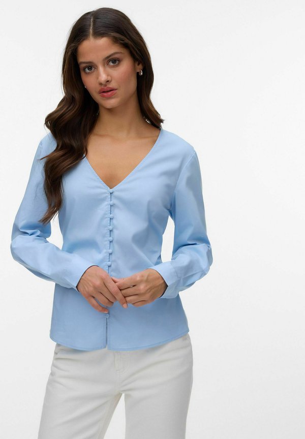 Vero Moda Poplin AWALVA - Blouse - cashmere blue