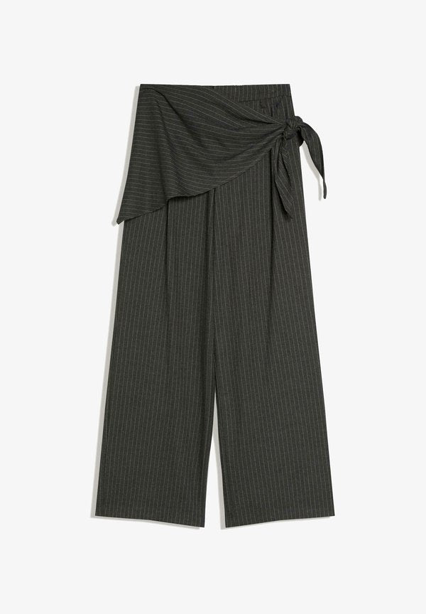 Bershka TAILORED FIT SCARF TROUSERS 01209172 - Trousers - black