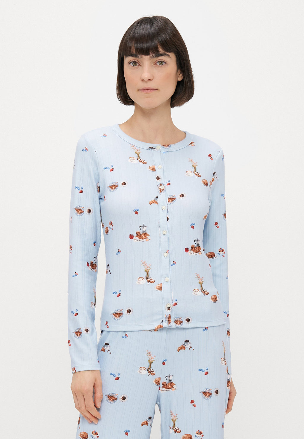 Abercrombie & Fitch POINTELLE LONG SLEEVE SHIRT