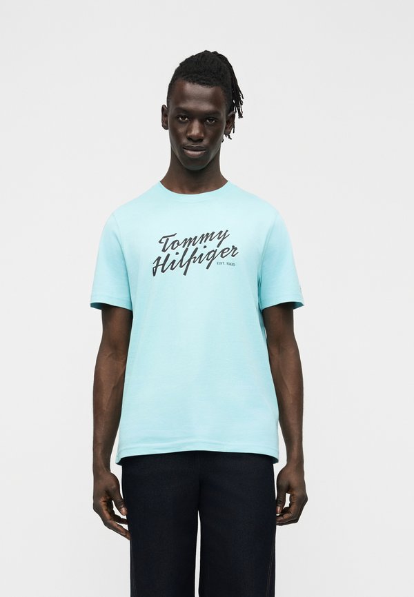 Tommy Hilfiger SUMMER TEXT GRAPHIC TEE - Print T-shirt - arctic aqua