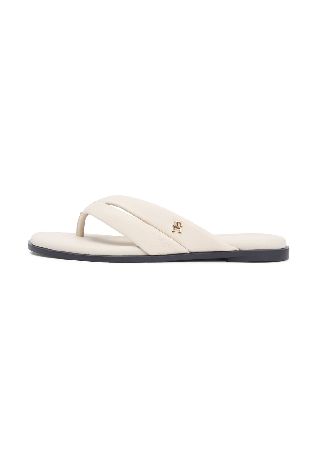 LEATHER TOE POST FLAT SANDALS Media 1
