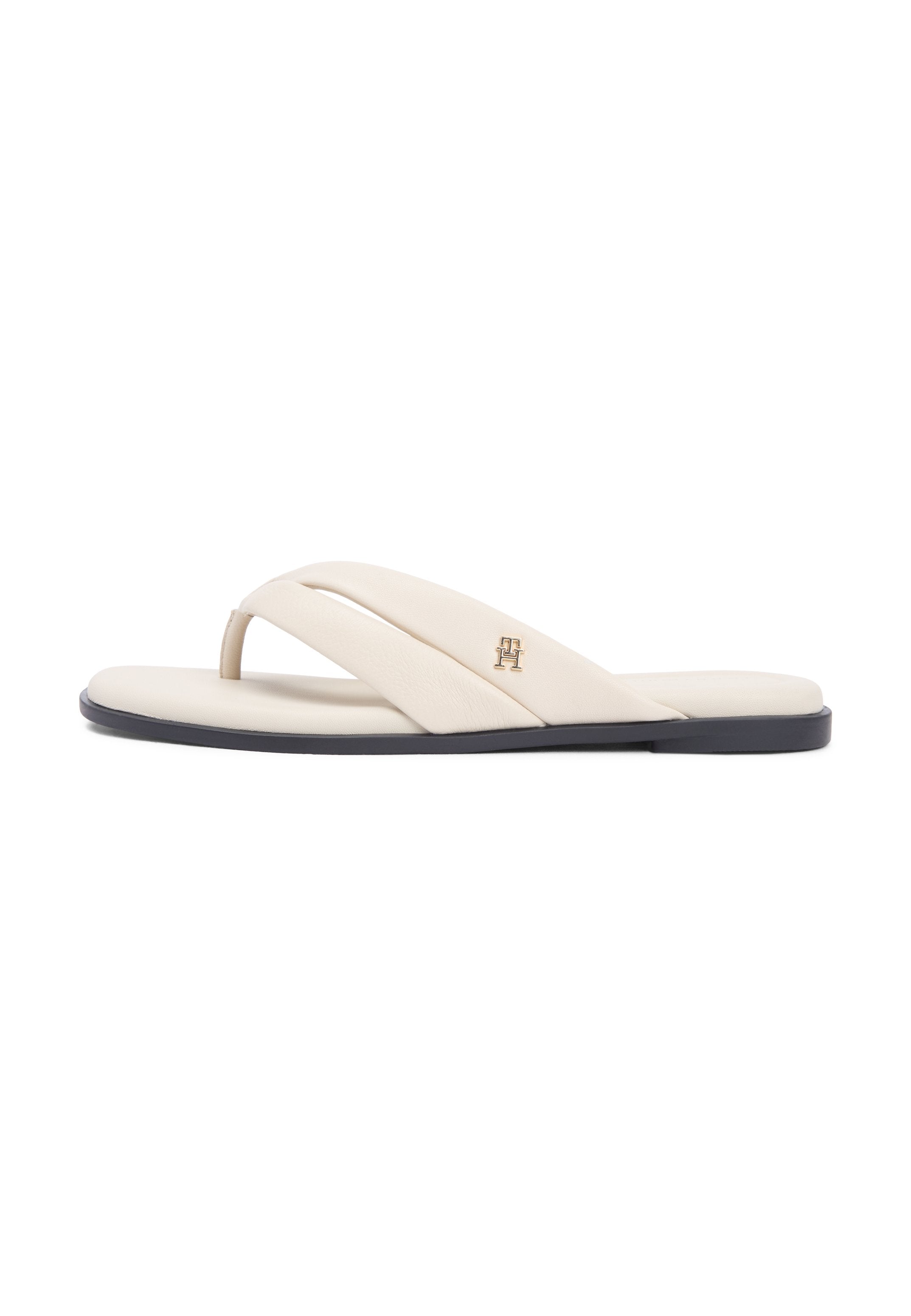 LEATHER TOE POST FLAT SANDALS Media 1