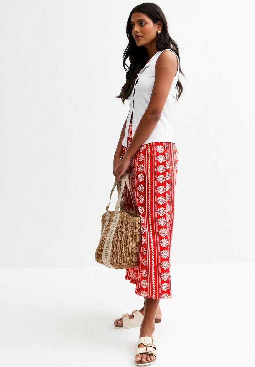New Look DAISY CHAIN PRINT WIDE LEG CROPPED