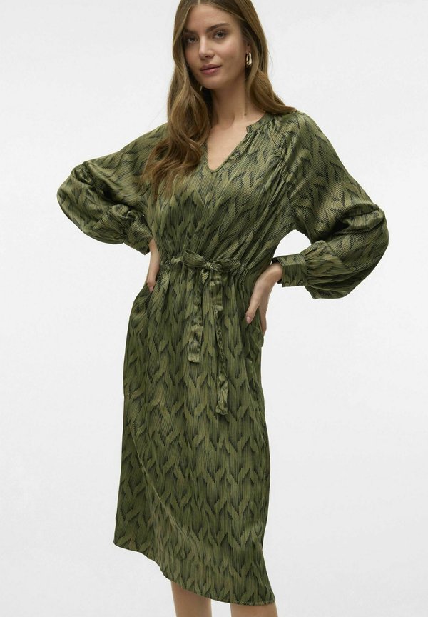 Vero Moda VMLIVIA Midi - Day dress - olivine
