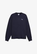 Puma ESSENTIALS ELEVATED RELAXED MATERIAL CREW SWEATSHIRT - Sweatshirt - navy