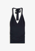 Bershka GATHERED HALTER - TOP - Top - royal blue
