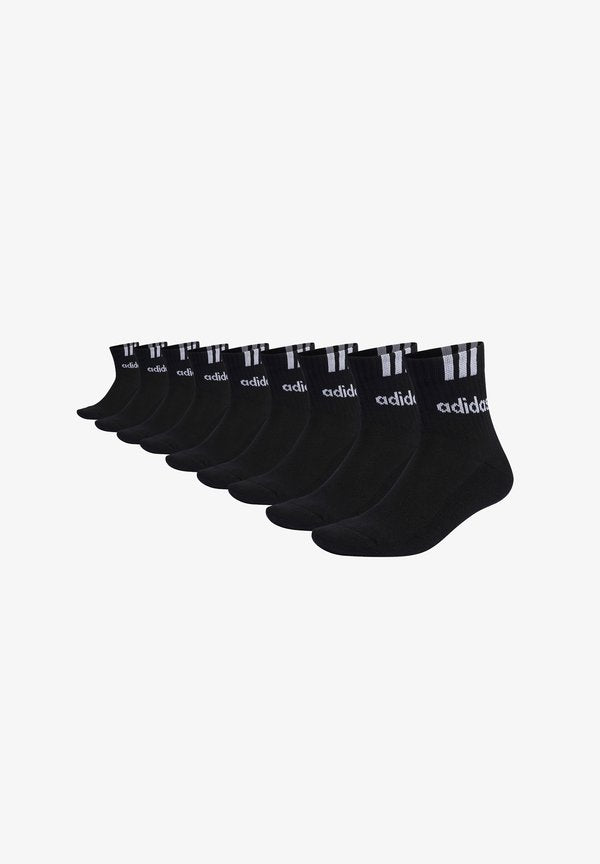 adidas Performance UNISEX 3-STRIPES HALF-CREW CUSHIONED KURZE TENNIS 9 PAAR - Sports socks - black