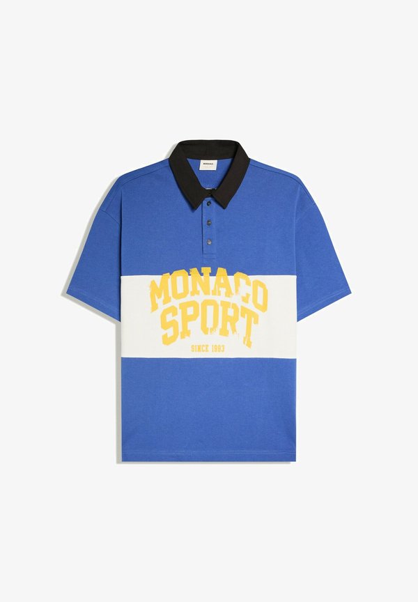 Bershka MONACO1993 PRINT - POLO - Polo shirt - dark blue
