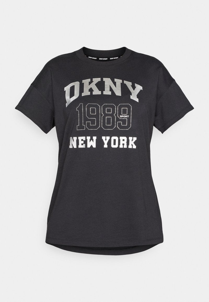 RHINESTUD LOGO DROP SHOULDER SHORT SLEEVE LEGGING TEE Media 1