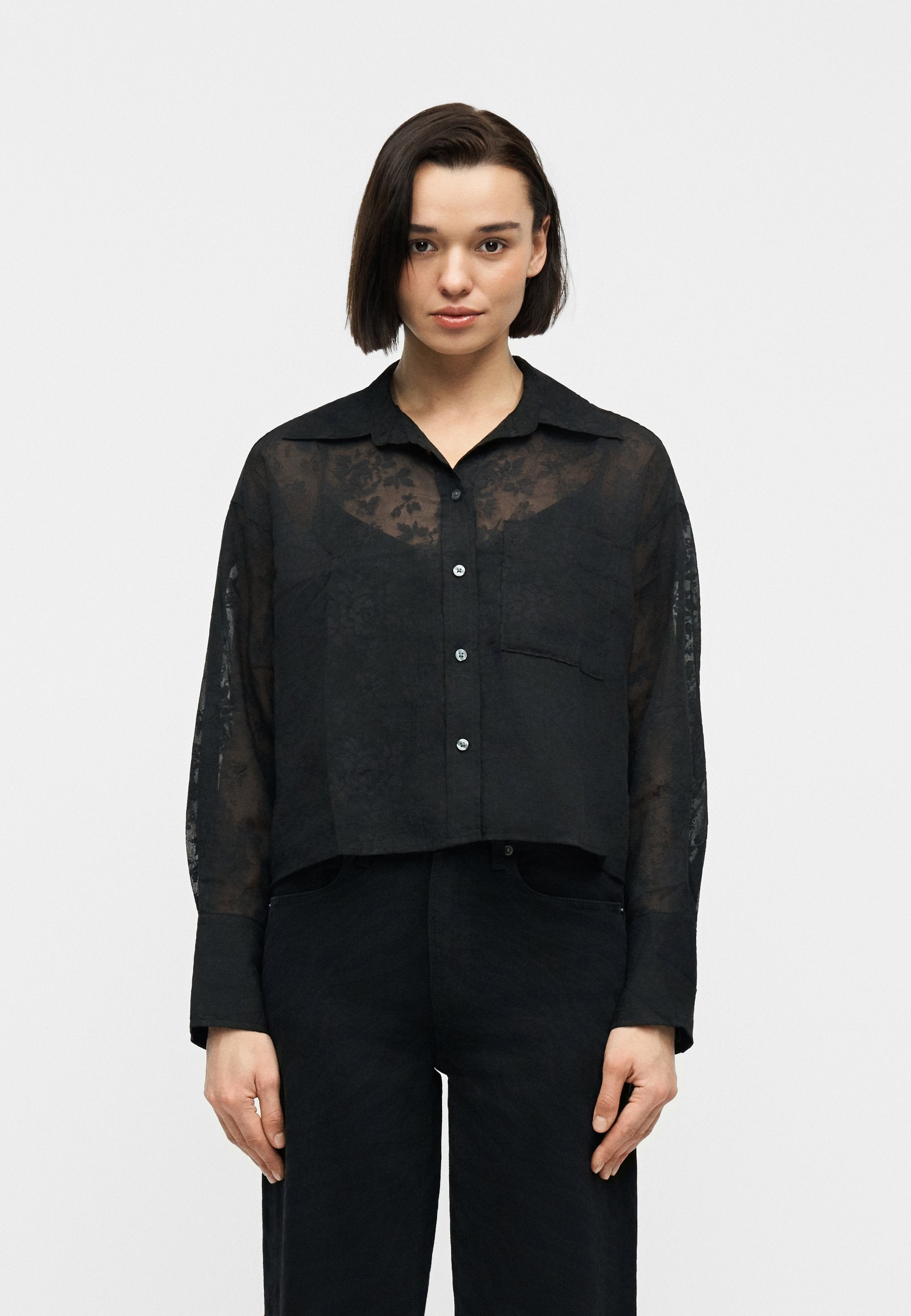 GAP STRAIGHT CROPPED SHIRT