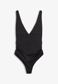 Bershka RUCHED STRAPPY BODYSUIT - Top - black