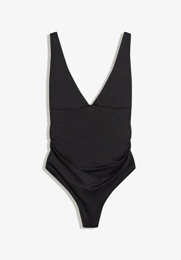 Bershka RUCHED STRAPPY BODYSUIT - Top - black