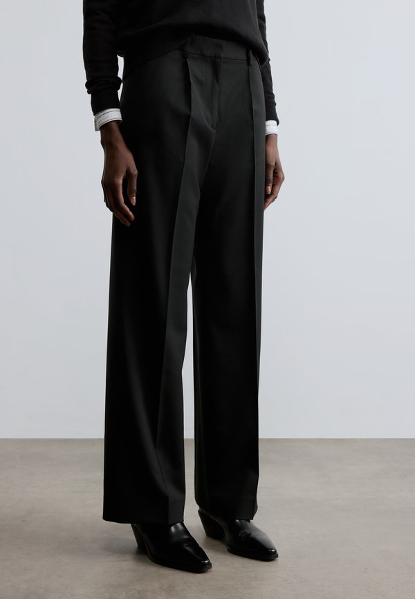 Tommy Hilfiger TIMELESS WOOL BLEND WIDE LEG TROUSERS - Trousers - black