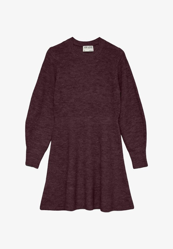 Vero Moda Knitted AWANGALINA Short - Jumper dress - winetasting