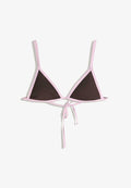 Bershka CONTRAST TRIANGLE - BIKINI TOP - Bikini top - dark brown