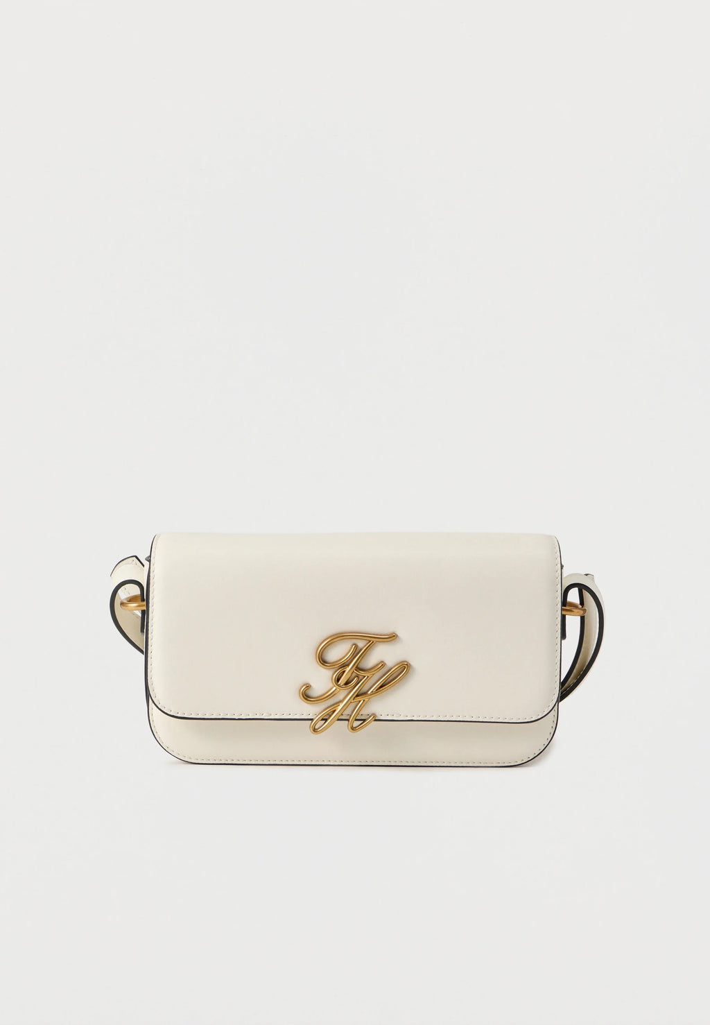 Tommy Hilfiger LEATHER FLAP LOGO PLAQUE CROSSBODY BAG - Cross body bag - soft cream